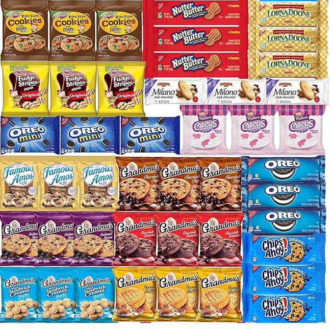 Top assortment Cookies Individually Wrapped Variety Pack - Cookies Bulk Assortment Top Package Sampler (45 Count)