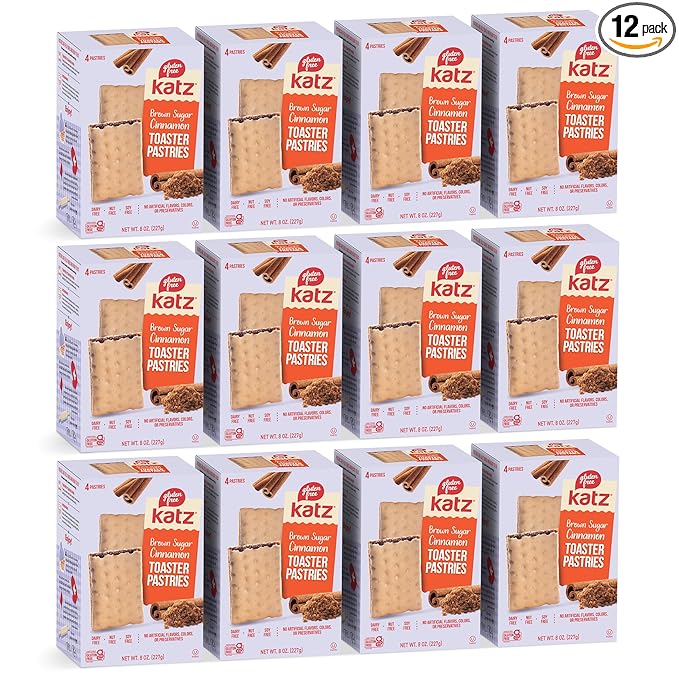 Katz Gluten Free Cinnamon Toaster Pastries. Healthy snacks for adults and kids. Free of Dairy, Peanuts, Tree Nuts, and Sesame, No Artificial Color. Kosher 8oz (12pk).