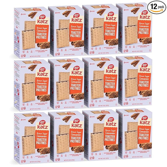 Katz Gluten Free Cinnamon Toaster Pastries. Healthy snacks for adults and kids. Free of Dairy, Peanuts, Tree Nuts, and Sesame, No Artificial Color. Kosher 8oz (12pk).