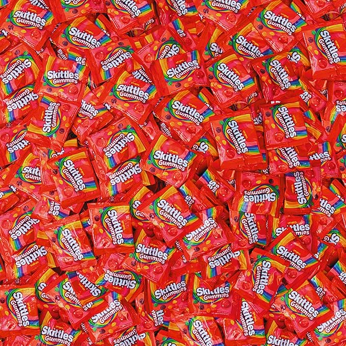 ASSORTIT X Skittles Collab Gummies Original Fun Size 1.5 LB Bulk Bag 25+ Packs Individually Wrapped Fruity Chewy Gummy Candy
