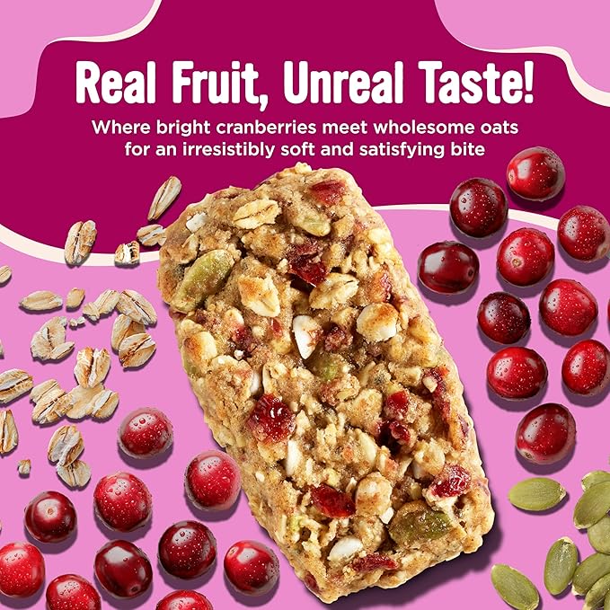 Cooper Street Oatmeal Cranberry Granola Bakes (12 pack) - Individually Wrapped Soft and Chewy Breakfast Granola Bars - Nut, Dairy & Soy Free - Great As Kids Snacks For School, Hiking Or Lunchbreak