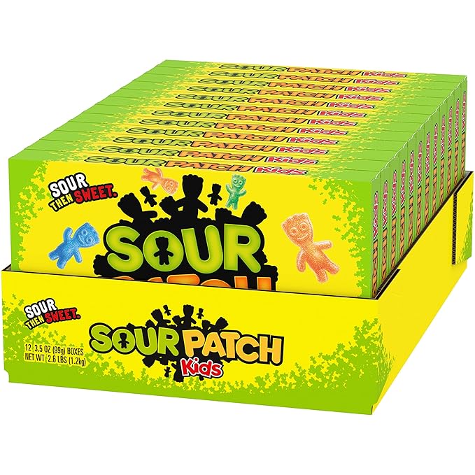 SOUR PATCH KIDS Soft & Chewy Candy, Bulk Candy, 12 - 3.5 oz Boxes