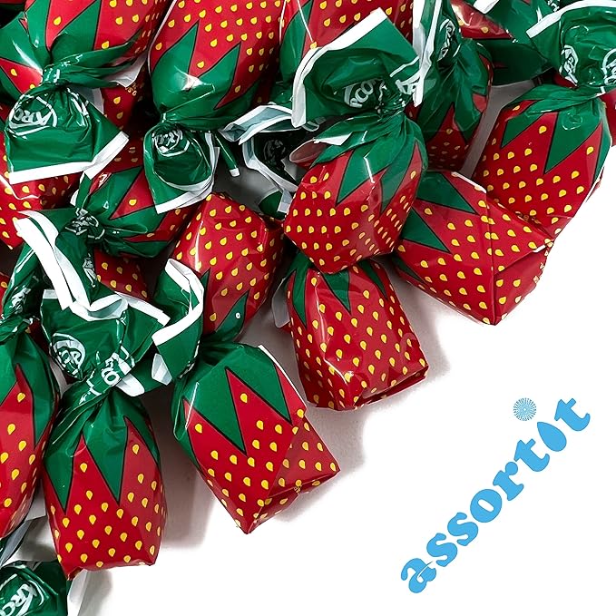 ASSORTIT Bulk Bundle Strawberry Hard Candy 6 lbs Flavored Bon Bons American Vintage Old Fashioned Candy Individually Wrapped, 96 oz.