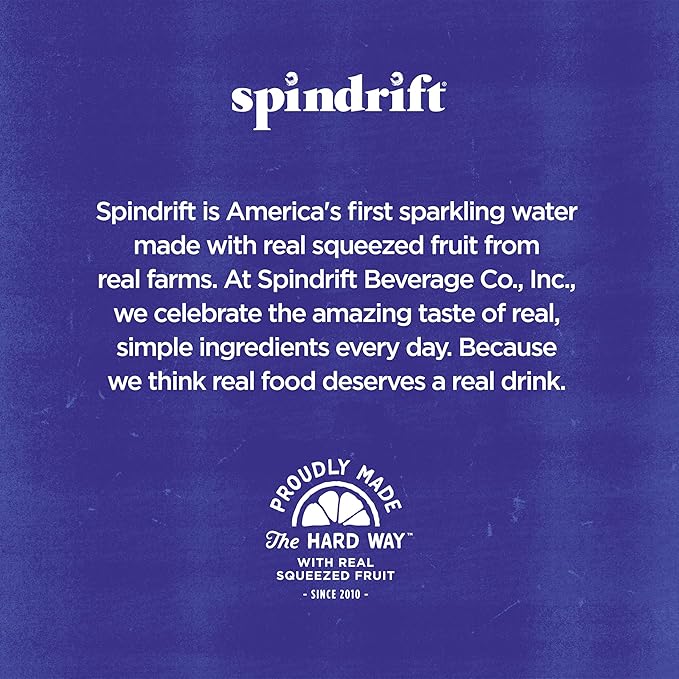 Spindrift Sparkling Water, Nojito Flavored, Made with Real Squeezed Fruit, 12 Fl Oz Cans, Pack of 24 (Only 4 Calories per Can)