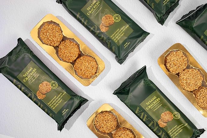 Snacklava Sesame Pistachio Crackers – 20 Pack (180 Pieces) | All-Natural, Handcrafted Gourmet Snack | 5g Protein per Pack | Perfect for Charcuterie, Cheese Pairings & Gifting