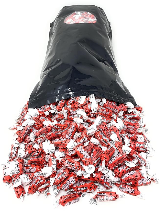 Bulk Watermelon Flavor Tootsie Roll Frooties Chewy Pink American Taffies Candy Individually Wrapped In Resealable Assortit Bag 5 Lb 735+pcs (80-Oz) - Made In USA