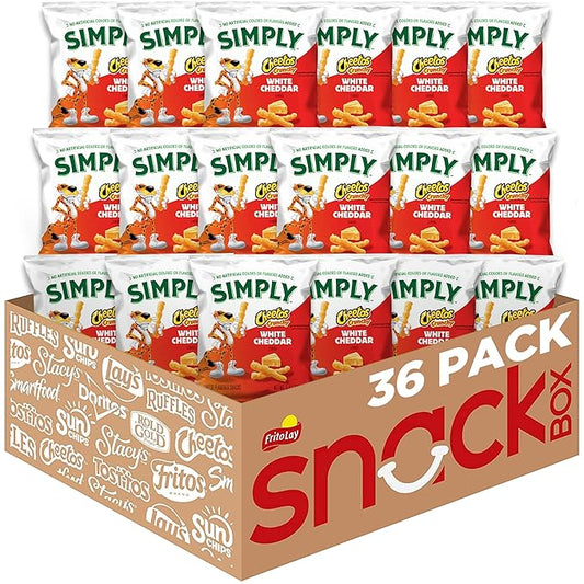 Simply, Cheetos Crunchy White Cheddar, 0.875 Ounce (Pack of 36)