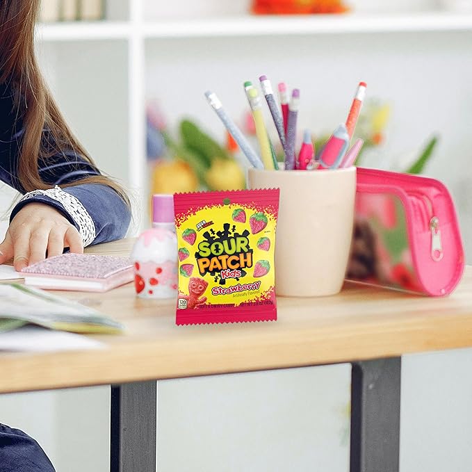 SOUR PATCH KIDS Strawberry Soft & Chewy Candy, Bulk Candy, 12 - 3.6 oz Bags
