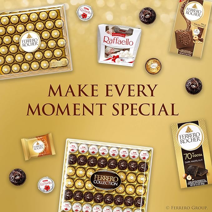 Ferrero Collection Valentine's Heart Gift Box, 14 Assorted Dark, Coconut, Almond, Cappuccino Gift Box, 5.1 oz (Pack of 2)