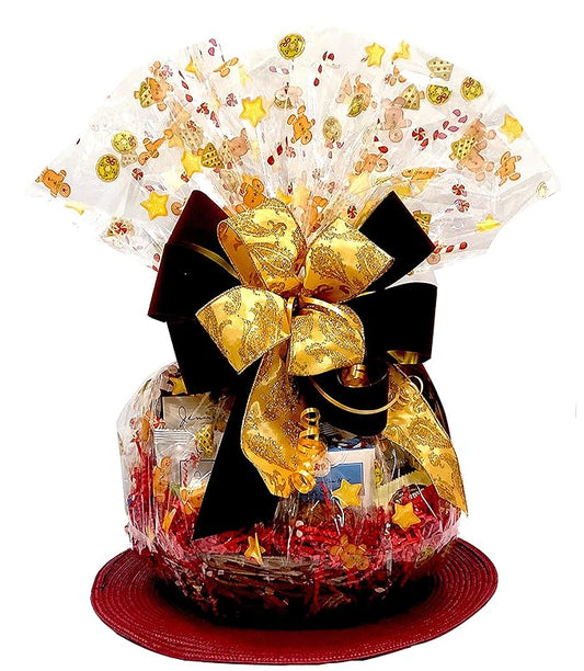 Hand-Crafted 38 Piece customizable chocolate gift basket of gourmet chocolates, cookies, and crunches. Tasty treats selected for businesses, clients, employees, birthdays, thank you and more!