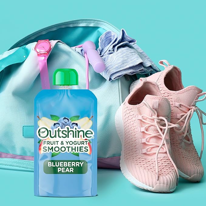 Outshine Fruit & Yogurt Smoothie Blueberry Pear, 24-Pack of 3.5oz Fruit & Yogurt Pouches