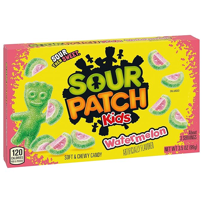 SOUR PATCH KIDS Watermelon Soft & Chewy Candy, Bulk Candy, 12 - 3.5 oz Boxes