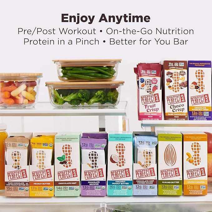 Perfect Bar Original Refrigerated Protein Bar, Salted Caramel, 2.2 Ounce Bars, 8 Count (Pack of 3)