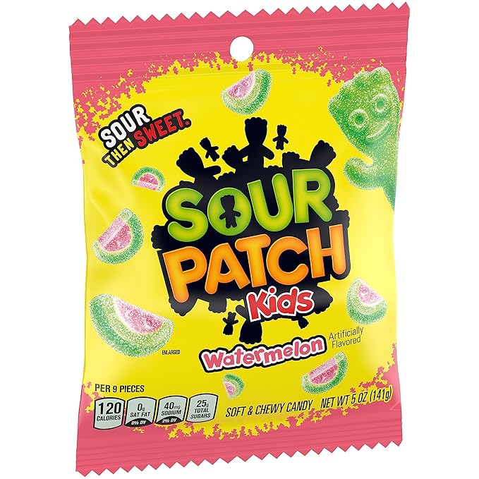 SOUR PATCH KIDS Watermelon Soft & Chewy Candy, 12- 5 oz Bags
