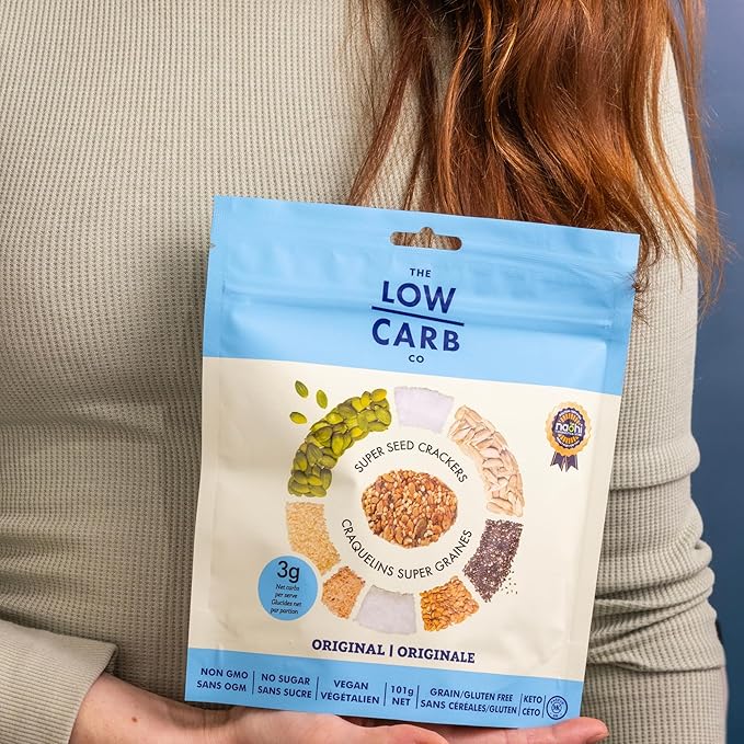 Super Seed Crackers, Gluten Free & Keto Friendly Healthy Snacks, Vegan, Zero Sugar, Paleo & Diabetic Friendly, Nut Free, 20g High Protein, 18g High Fiber, 3.56oz Each, 4-Pack, Original