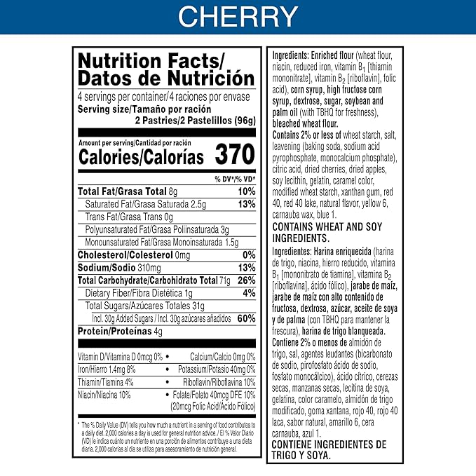 Pop-Tarts Toaster Pastries, Breakfast Foods, Kids Snacks, Frosted Cherry, 13.5oz Box (8 Pop-Tarts)