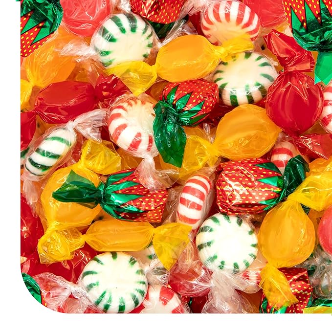 Old Fashioned Hard Candy Assortment - 3 Pound Bulk Pack (225 Count) - Strawberry Bon Bons, Cinnamon, Butterscotch, Fruit Flavors - Nostalgic Hard Candy