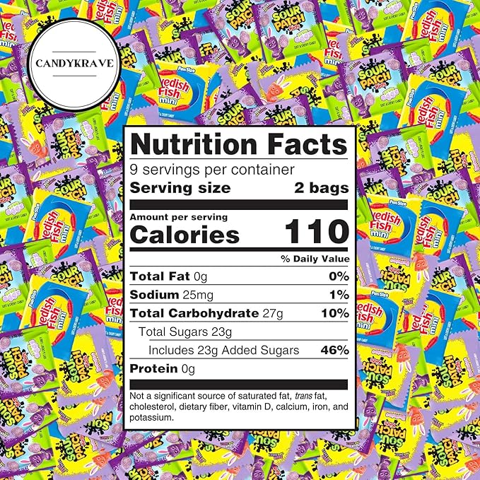 Assorted Easter Special - SourPatch Sour Eggs + Mini SwidishFish - 2 lbs Individually Wrapped Sweet & Sour Candy Pack - Delicious Gummy Candy for Easter, Valentines Day, Pinata, Birthdays & Pantry
