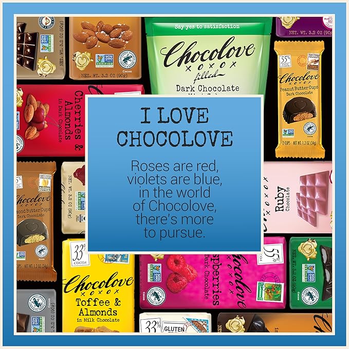 Chocolove Peppermint Dark Chocolate Bars | 55% Cocoa | Crafted in Semi-sweet Belgian Chocolate | Non GMO, Rainforest Alliance Certified, 3.2oz Bar (12 Pack)