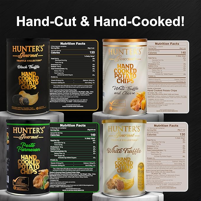 Hunter's Gourmet Chips Collection | No Preservatives | Made in a Nut-Free Facility | No Artificial Colors | No Cholesterol | MSG-Free | Gluten-Free Snacks | Ultimate Variety Pack of 4