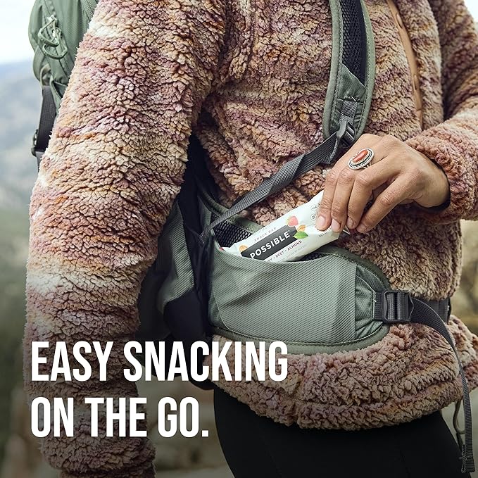 POSSIBLE Snack Bar - Organic Energy Bars with 10g of Plant-Based Protein - Vegan, Gluten-Free, Non-Dairy, USDA Organic - Healthy Fats - Clean Label - 1 Box, 12 Servings - Strawberry Beet Almond