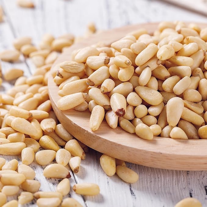 Raw Pine Nuts 1 Pound | Whole Natural Unsalted Pignolias | Great for Cooking, Baking, Salads, Pesto Sauce, Roasting | Vegan, Keto, Paleo Friendly | Jaybee's