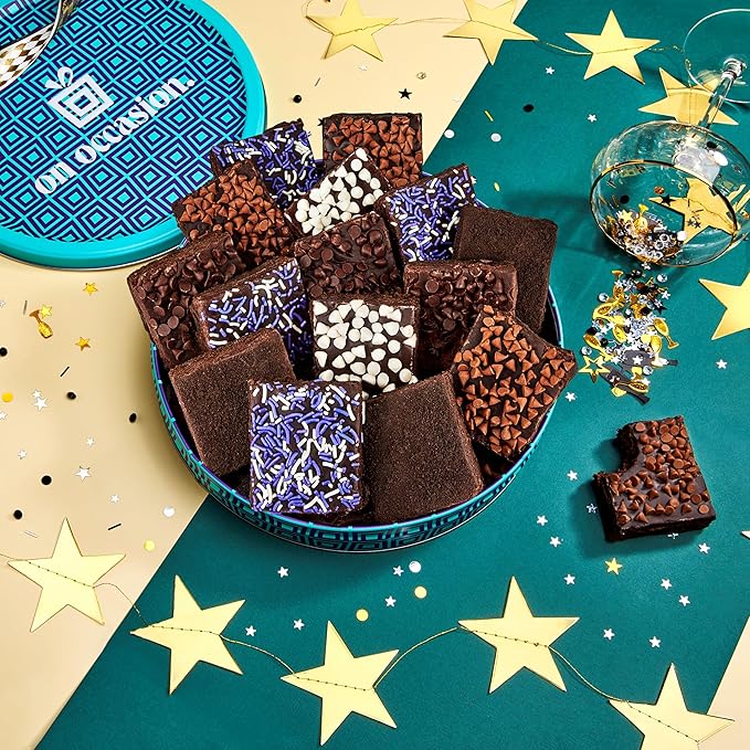 On Occasion Chocolate Brownies Individually Wrapped – Fudge Dessert Valentine's Day Brownies Gift Basket – Gourmet Fresh Baked Treats – Premium Bakery Selection for Valentines Day for Men and Women (8 Count)