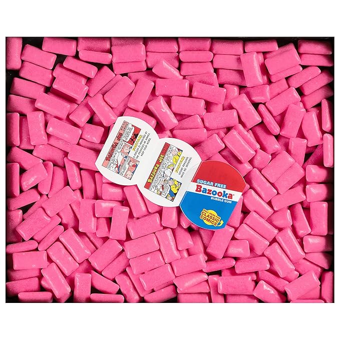 Bazooka New Sugar-Free Bulk Bubble Gum Pellets, Resealable Candy Bag for Sharing, Parties, Vintage Themes & More - Original Flavor, 120 Count Bag