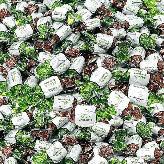 Chocolate Filled Mints - 6 lbs - Refreshing After Dinner Mint Hard Candies Filled with Chocolates - Bulk American Vintage Candy Assortment - Individually Wrapped, 96 oz.
