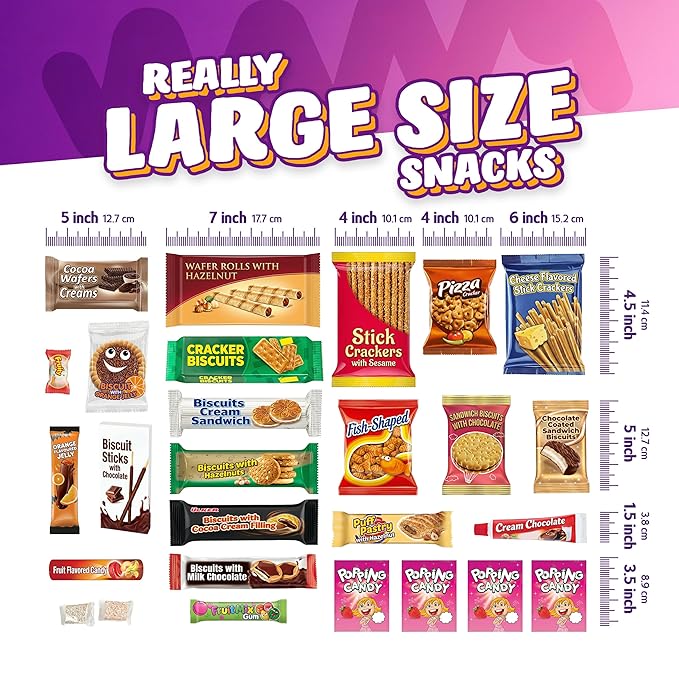 Eastanbul International Snack Box, Premium 25 Full-Size Foreign Snack Box, From Around The World International, Sweet, Savory, Chewy, Crunchy