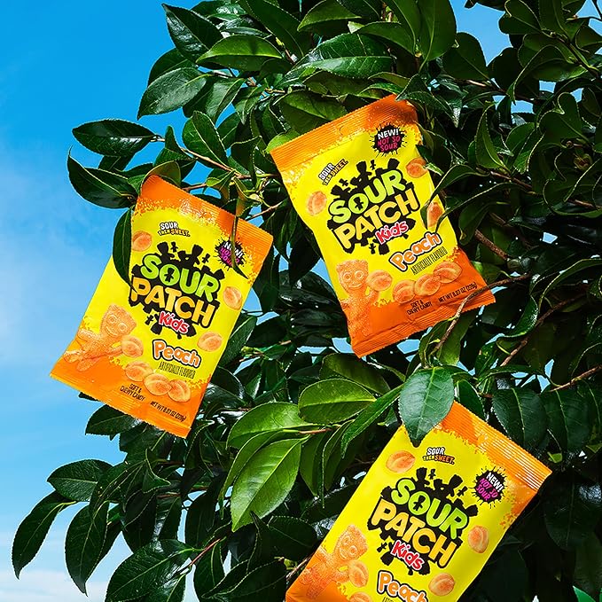 SOUR PATCH KIDS Peach Soft and Chewy Candy, Bulk Candy, 8-8.07 oz Bags