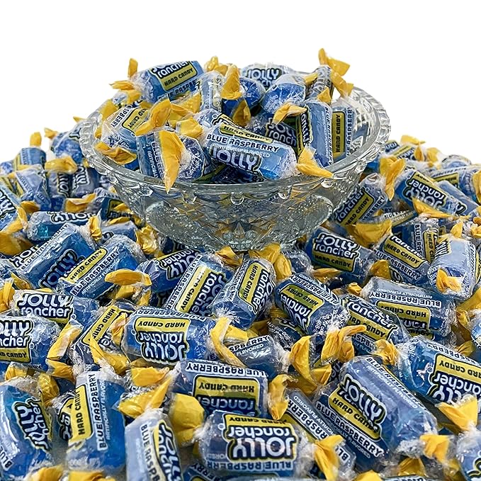 Jolly Ranchers Hard Candy 3lbs- All Blue Raspberry Individually Wrapped Delicious Fresh Candy, 48oz (Packaging Might Vary)