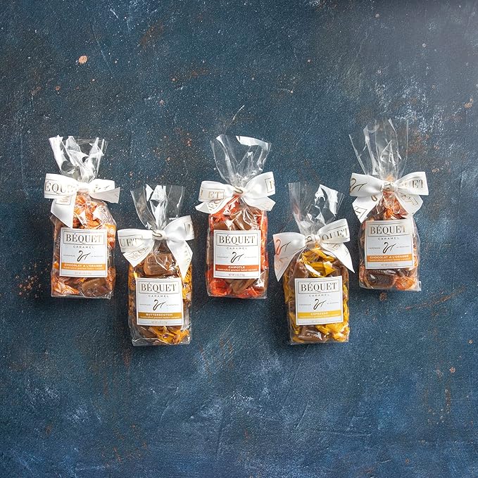 Béquet Caramel - Chocolat A L'Orange - Caramel Candy Individually Wrapped - Made in Montana - Kosher (Star D) and Gluten Free - 24oz Resealable Pouch