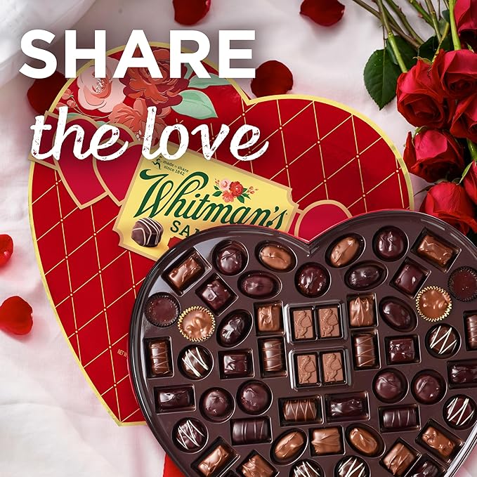 WHITMAN'S Valentine's Day WOW! Assorted Milk & Dark Chocolate Gift Box, 20 oz. (33 pieces)