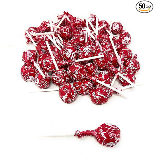 Cherry Red Tootsie Pops Bulk Candy 50+ Count Lollipops Suckers Variety Value Pack Aprox. 2.25 lbs (36 Oz)