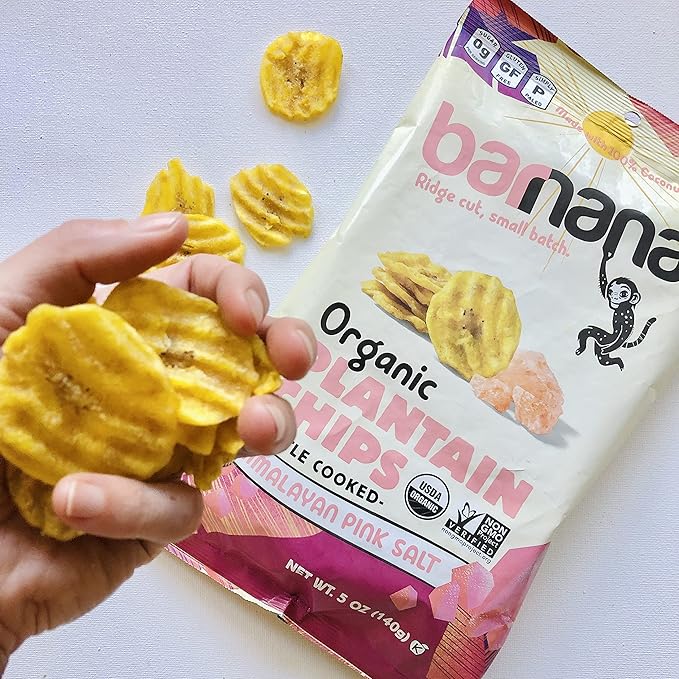 Barnana Organic Plantain Chips with Himalayan Pink Salt, 5 Oz