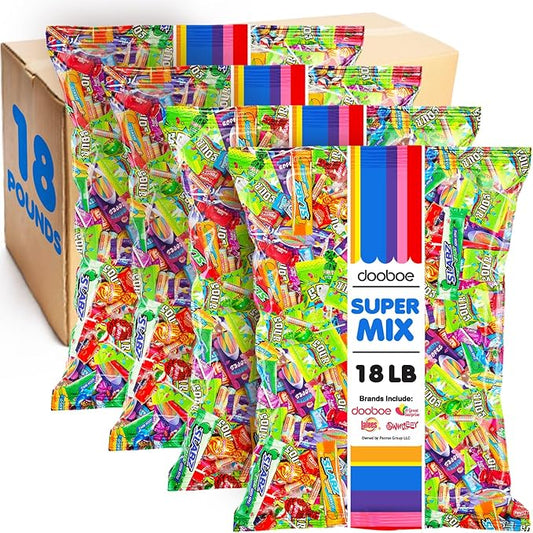 Dooboe Huge Candy Assortment - 18 Pounds - Big Bulk Candy - Candies Variety Pack for Schools, Offices, Holidays