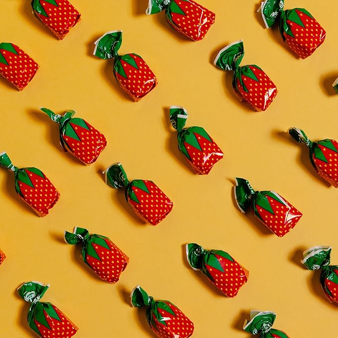 Strawberry Bulk Candy by Cambie, 12 lbs of Strawberry Candy with a Deliciously Sweet Hard Exterior with a Soft, Fruit-Filled Center, Bon Bons for Piñata Filler, Party Favors, and More