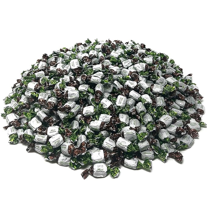 Chocolate Filled Mints - 10 lbs - Refreshing After Dinner Mint Hard Candies Filled with Chocolates - Bulk American Vintage Candy Assortment - Individually Wrapped, 160oz