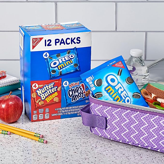 Nabisco Cookie Variety Pack OREO Mini, Nutter Butter Bites, CHIPS AHOY! Mini, 12 Snack Packs