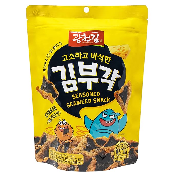 Baked Seaweed Snacks - Cheddar Cheese Seasoned Gimbugak, 1.76oz