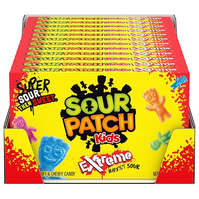 SOUR PATCH KIDS Extreme Sour Soft & Chewy Candy, Bulk Candy, 12 - 3.5 oz Boxes