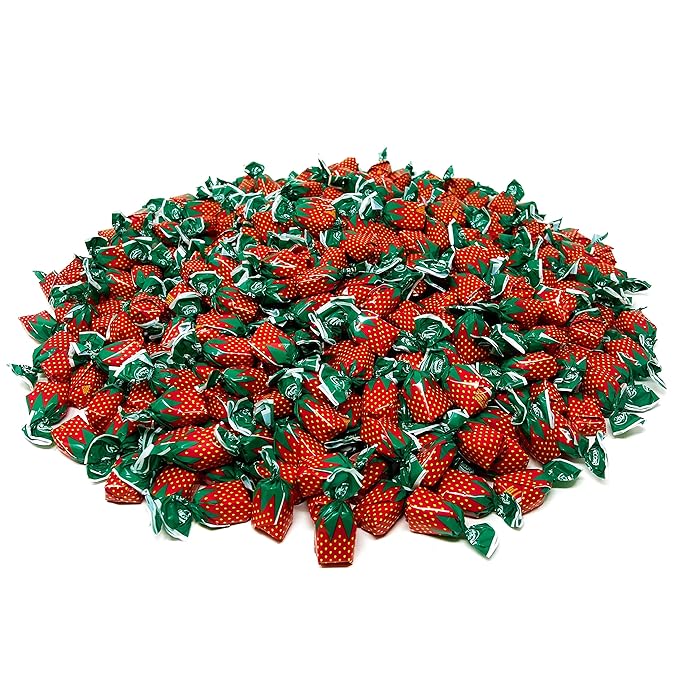 ASSORTIT Bulk Bundle Strawberry Hard Candy 6 lbs Flavored Bon Bons American Vintage Old Fashioned Candy Individually Wrapped, 96 oz.