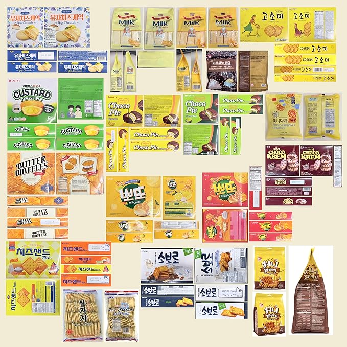 Korean Snack Box 48 Count - Variety of Individually Wrapped Korean Snacks with Chips, Cookies, Ramen and Candy for Kids, Children, College Students, and Adults. Gift Box for K-Food Lovers - Journey of Korea