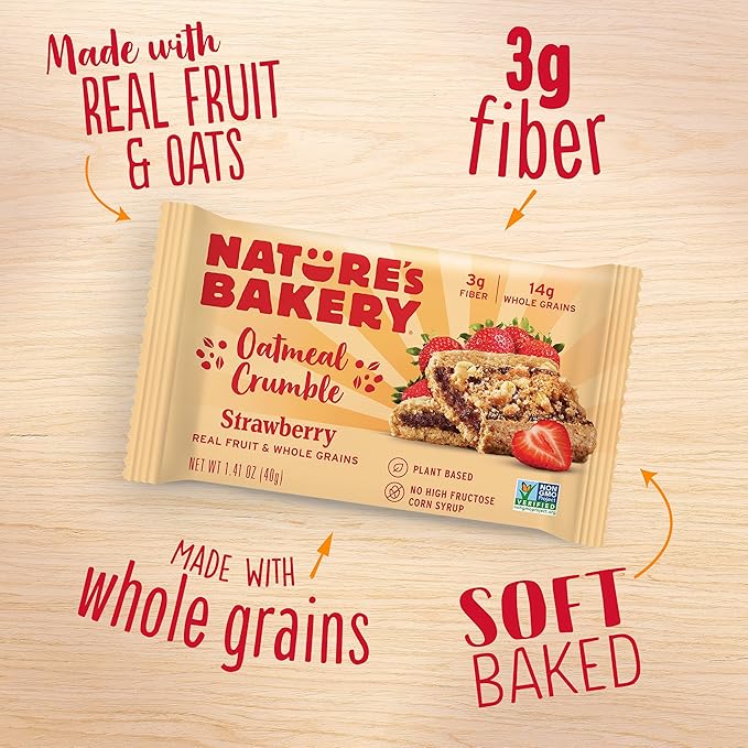 Nature's Bakery Oatmeal Crumble Strawberry Bars, 1.41 Oz, 6 Ct (Pack of 2)