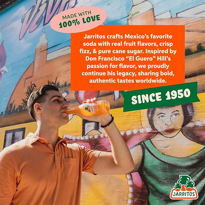 Jarritos - Mexican Soda Soft Drinks, Guava (12 oz, 355ml) 24 Cans (3 Boxes of 8) - Made with Real Cane Sugar - 0g Fat - Made in Mexico - Natural Flavor Soda Pop - Party & BBQ Beverages