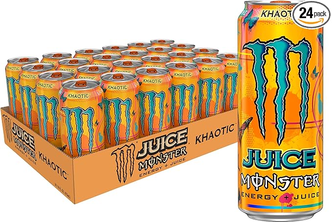 Monster Energy Juice Monster, Energy + Juice, Khaotic, 16 Ounce | Pack of 24