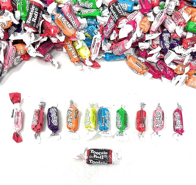 Ultimate American Bulk Party Candy Mix 11 Lbs Tootsie Roll Frooties And Original Chocolate Midgees Fruity Favorites Bag Soft And Chewy Taffy Individually Wrapped Assorted 11 Flavor Variety (176 oz) - Made In USA