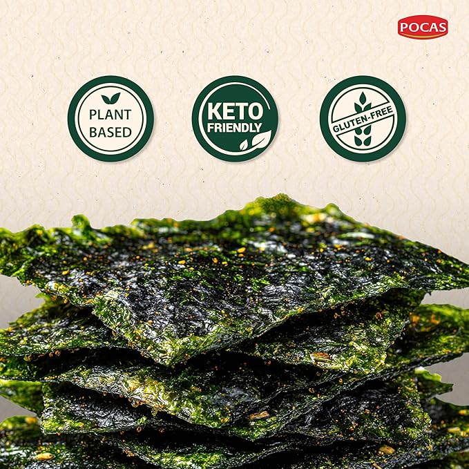 Laverland Crunch Seaweed Snacks, Wasabi, Minions, 18 Individual Snack Packs – Double Roasted Korean Seaweed, Healthy Snacks for Adults & Kids, 0.16 Oz Ea