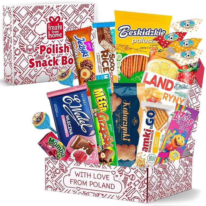 Authentic Polish Candy Snack Box - 15 Traditional Treats from Poland - Indulge in the Flavors of Poland with Wafers, Sesame snacks, Cookies & More! Perfect Poland Gifts